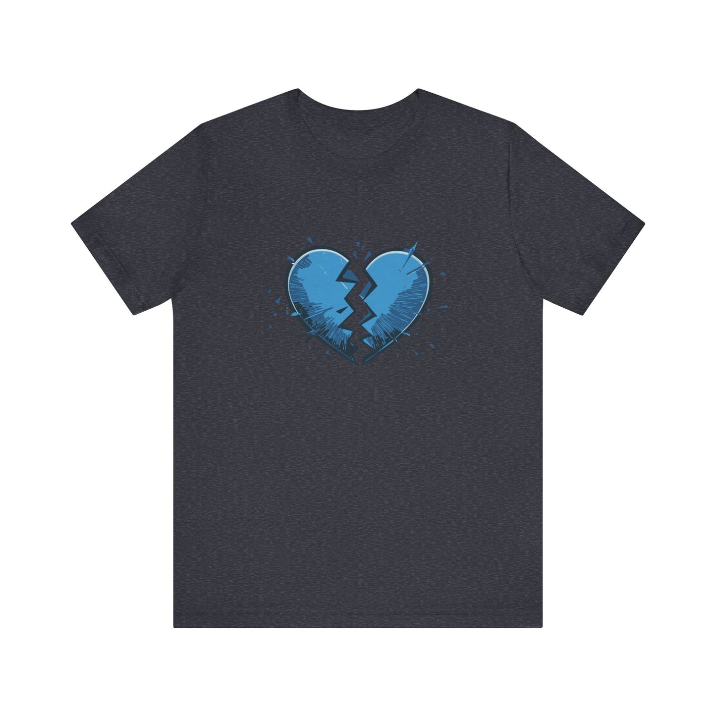 Broken Blue Heart Unisex Jersey Short Sleeve Tee