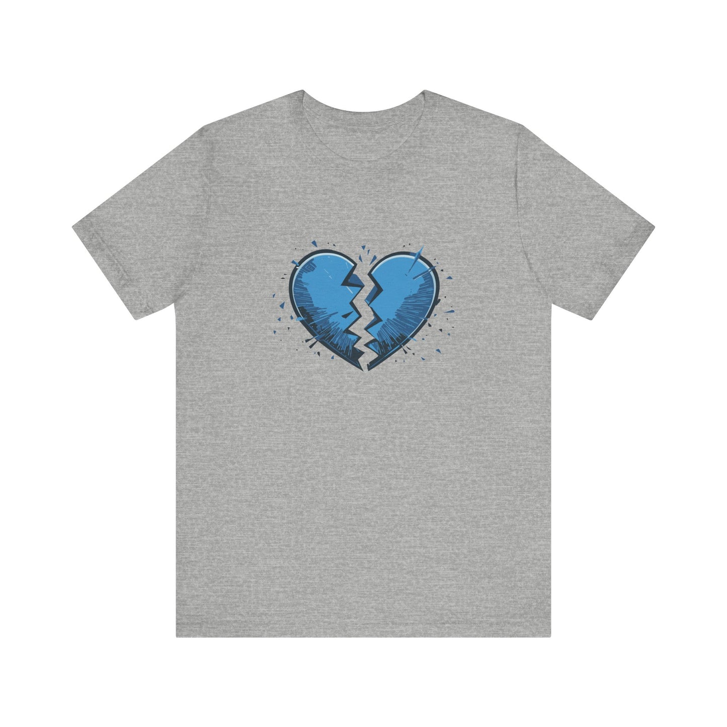 Broken Blue Heart Unisex Jersey Short Sleeve Tee