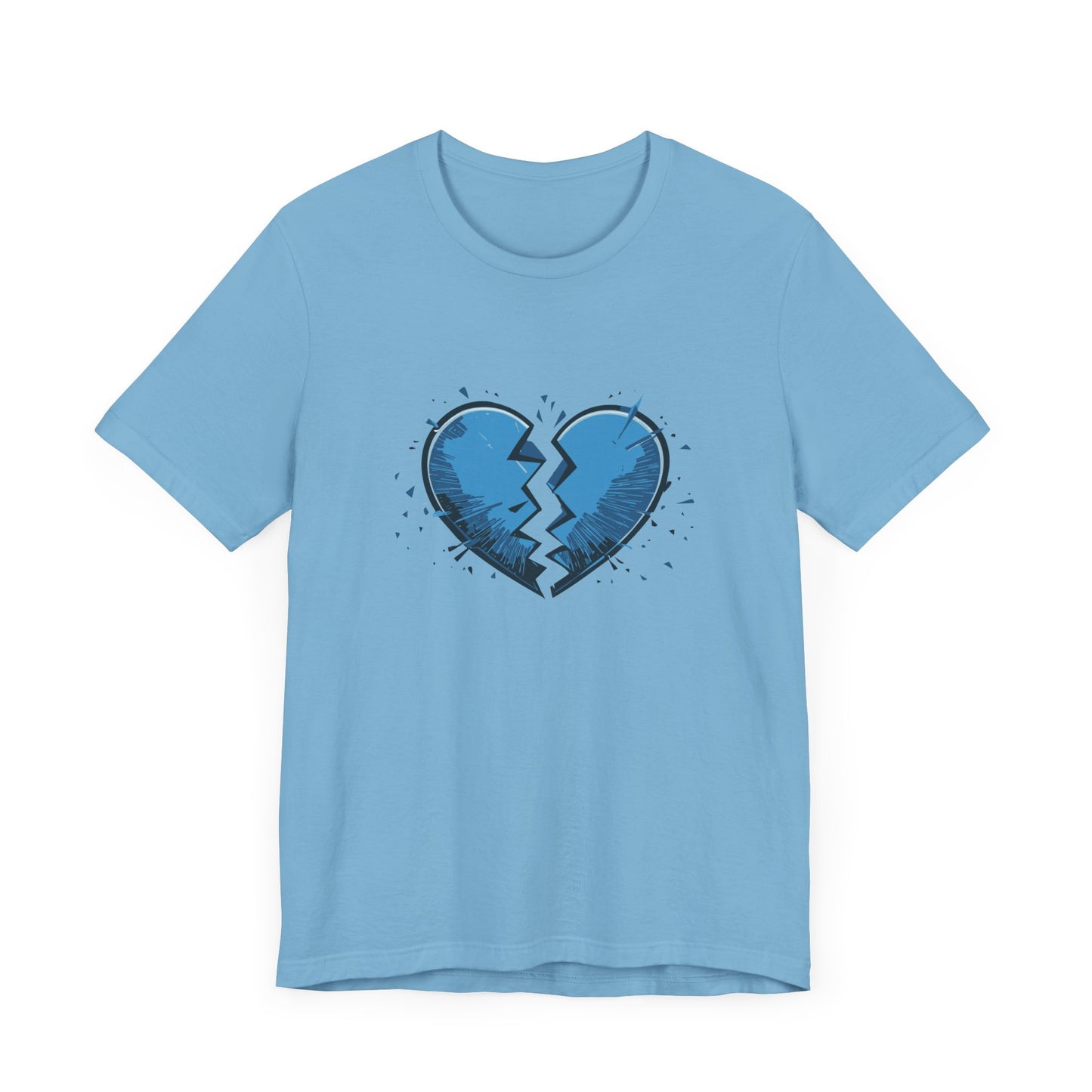 Broken Blue Heart Unisex Jersey Short Sleeve Tee