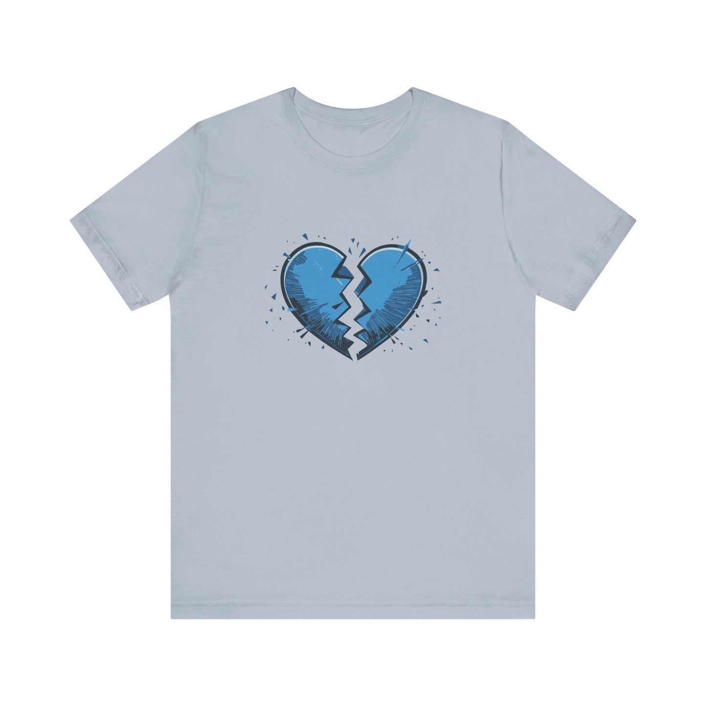 Broken Blue Heart Unisex Jersey Short Sleeve Tee