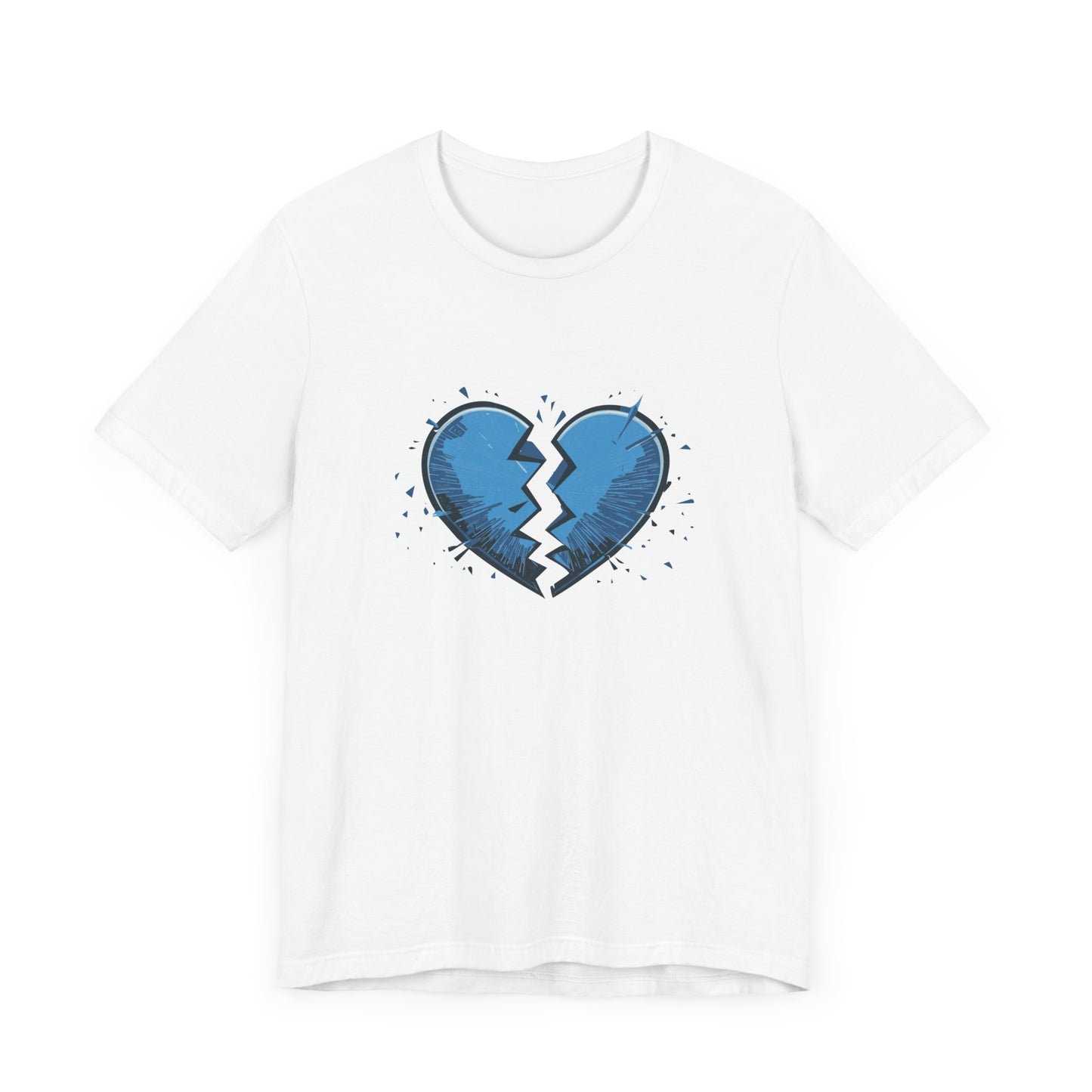 Broken Blue Heart Unisex Jersey Short Sleeve Tee