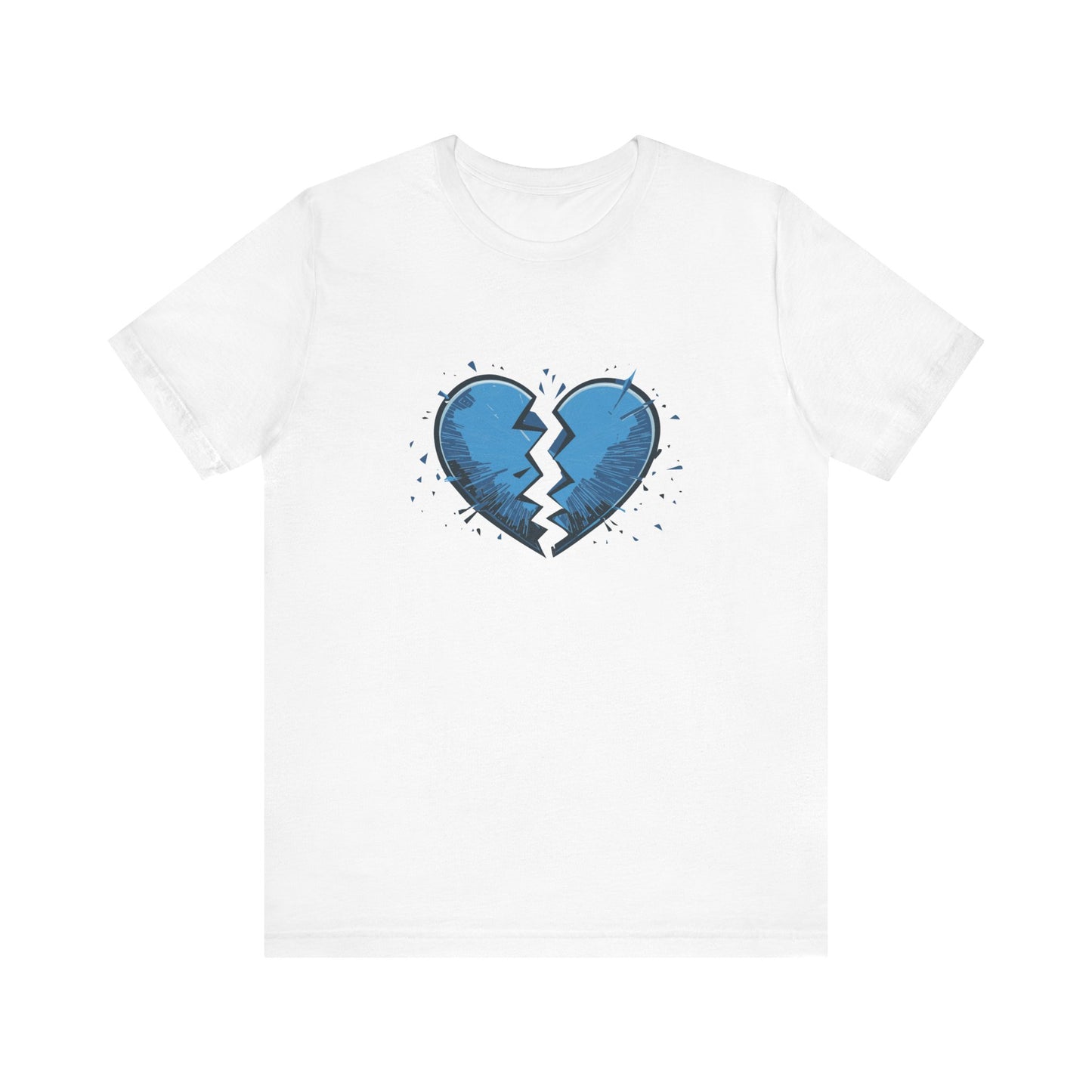 Broken Blue Heart Unisex Jersey Short Sleeve Tee