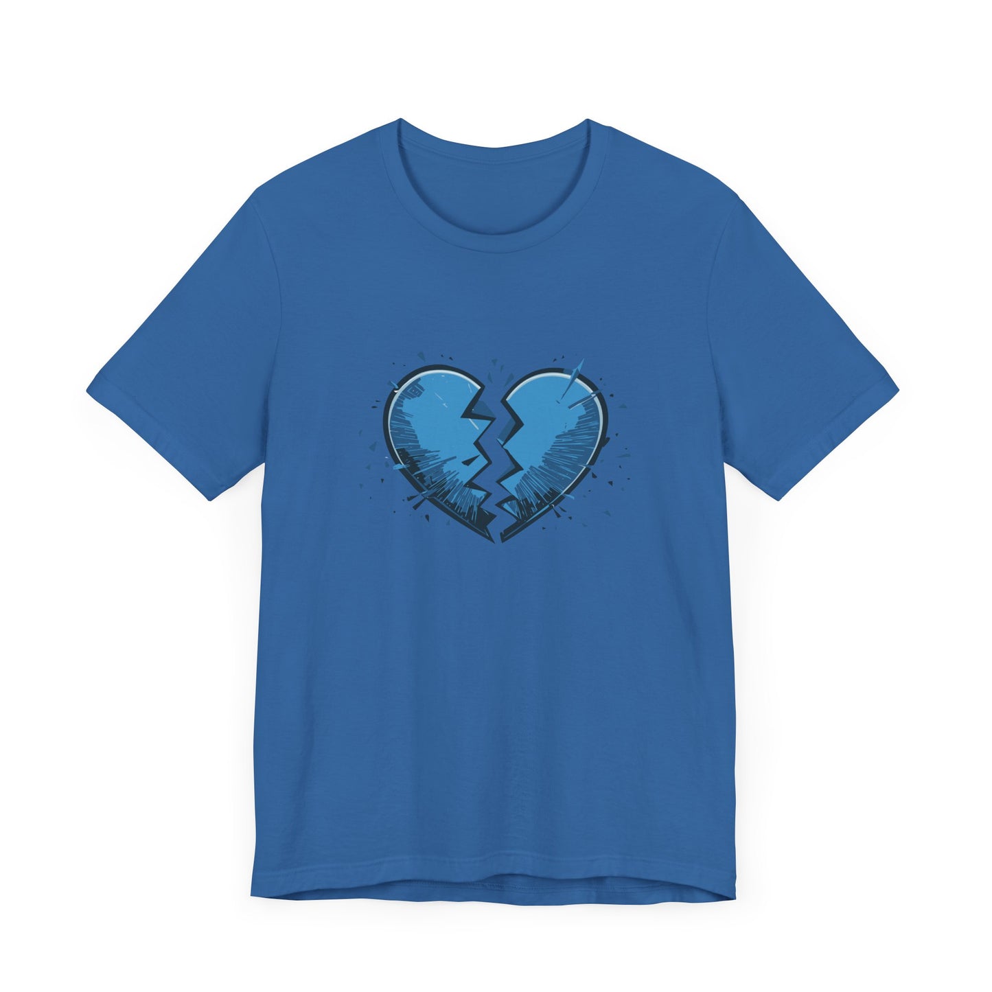 Broken Blue Heart Unisex Jersey Short Sleeve Tee