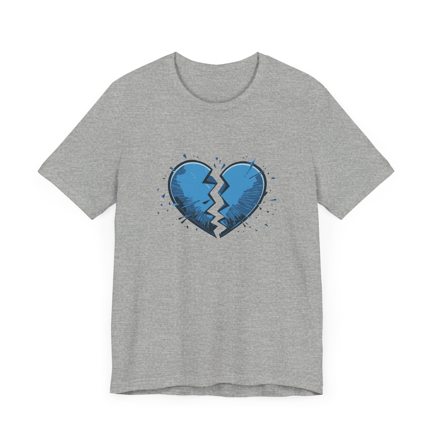 Broken Blue Heart Unisex Jersey Short Sleeve Tee