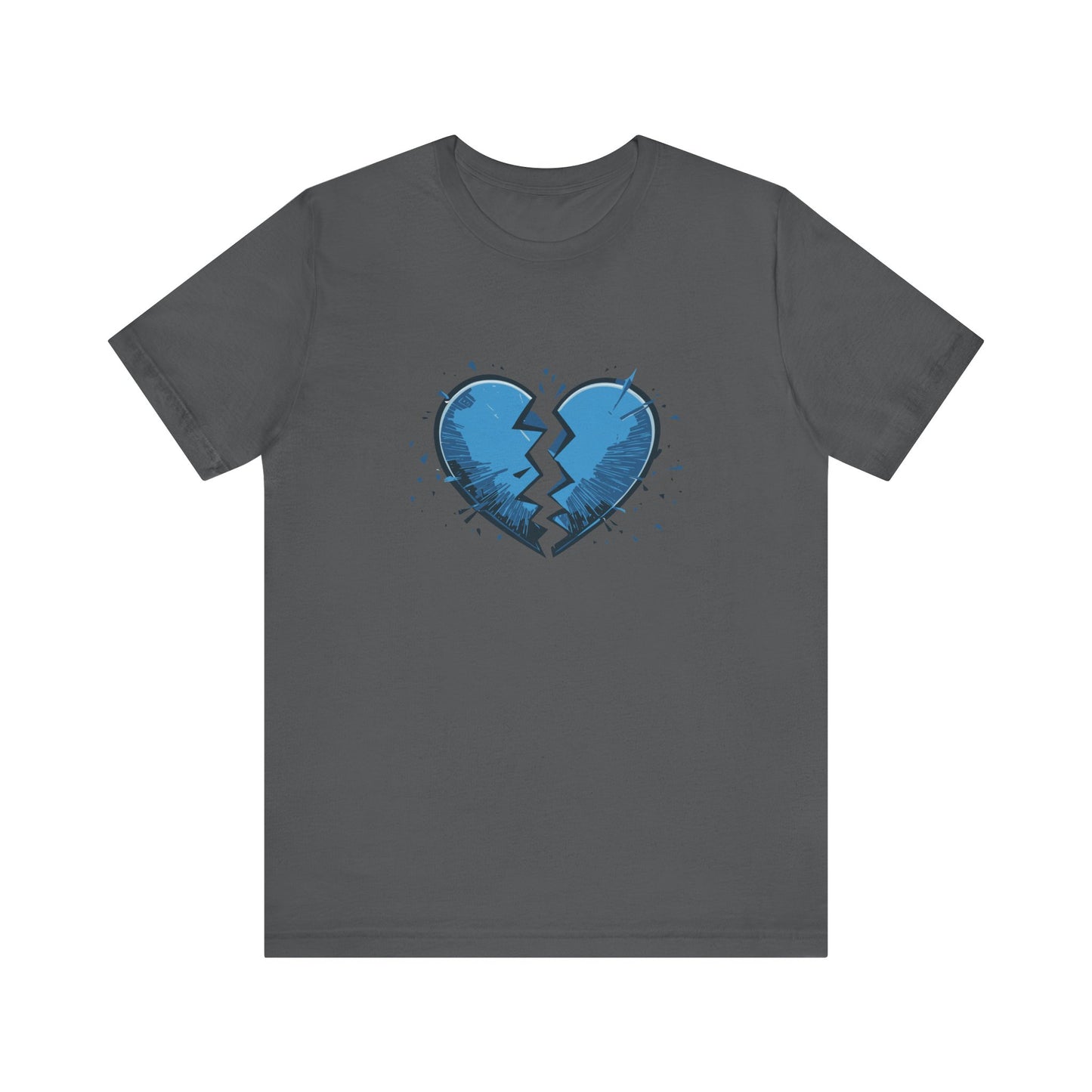 Broken Blue Heart Unisex Jersey Short Sleeve Tee