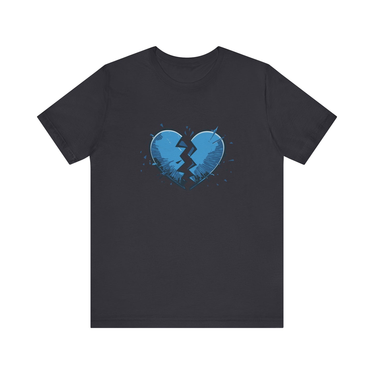 Broken Blue Heart Unisex Jersey Short Sleeve Tee