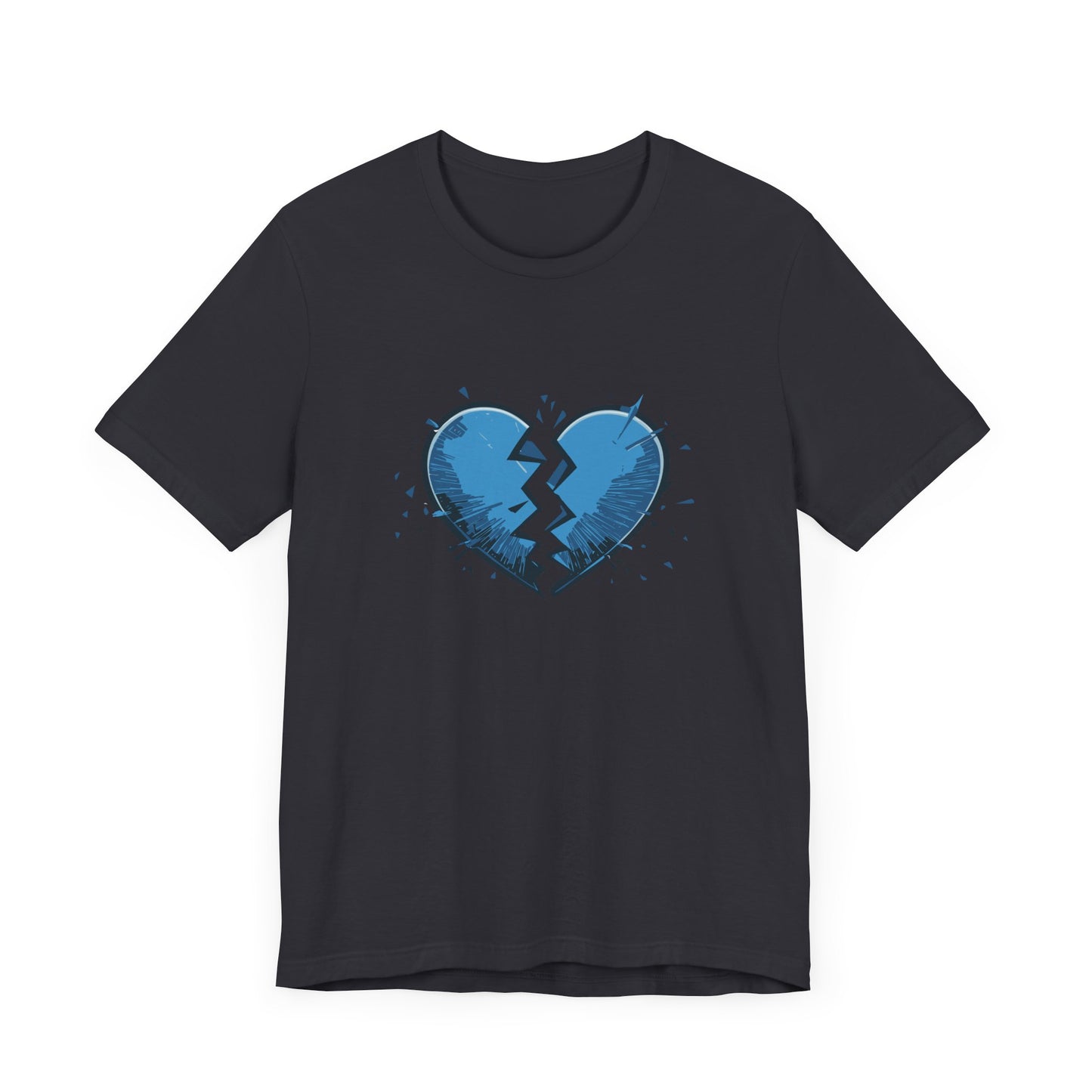 Broken Blue Heart Unisex Jersey Short Sleeve Tee