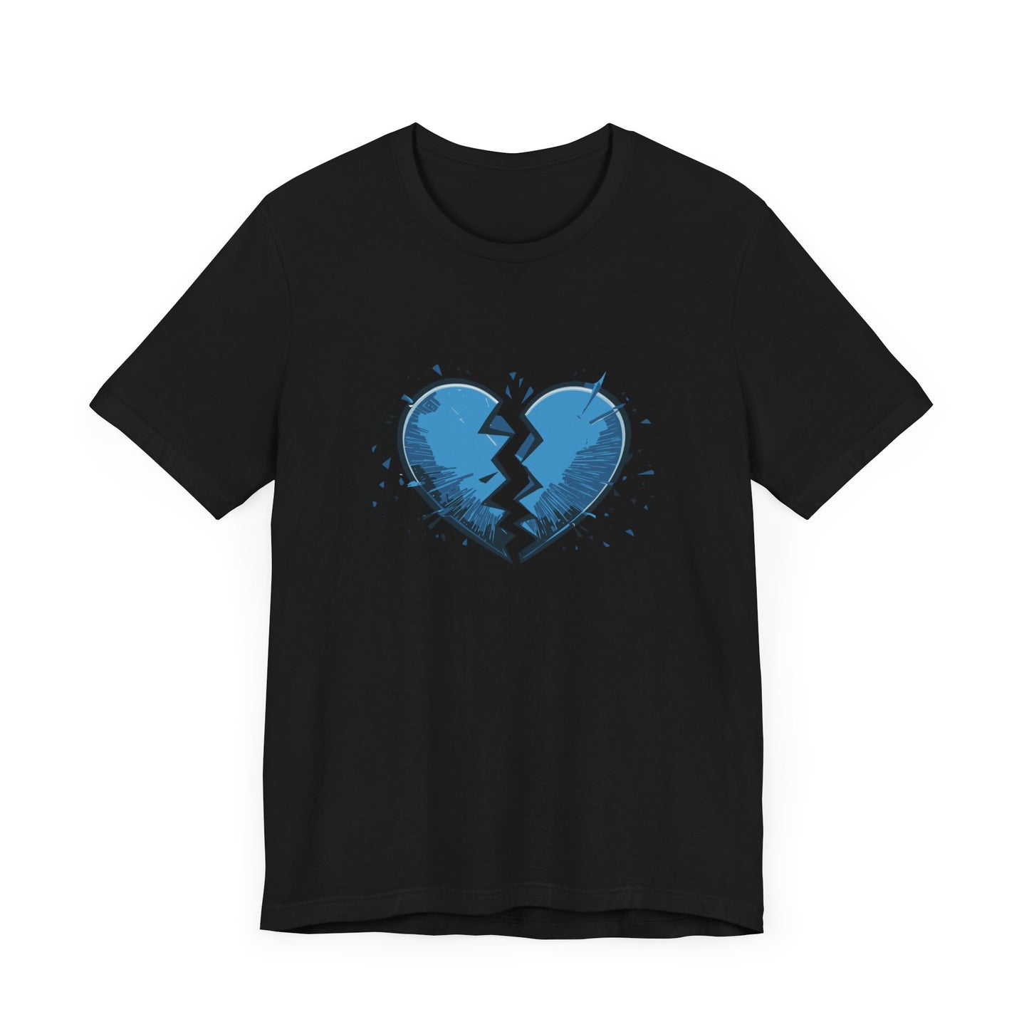 Broken Blue Heart Unisex Jersey Short Sleeve Tee