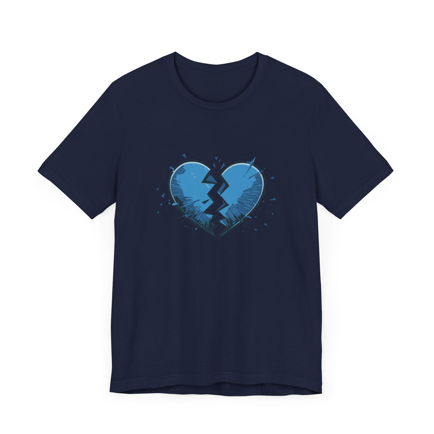 Broken Blue Heart Unisex Jersey Short Sleeve Tee