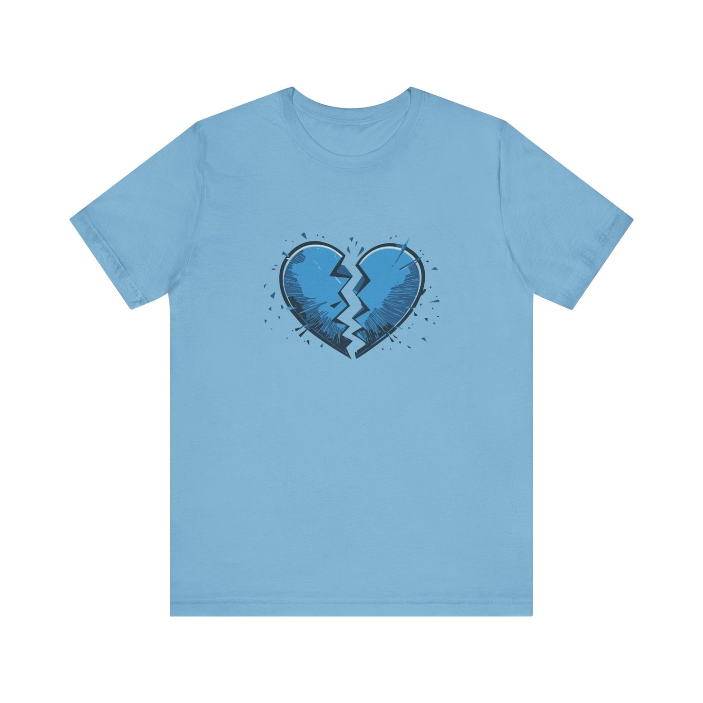 Broken Blue Heart Unisex Jersey Short Sleeve Tee