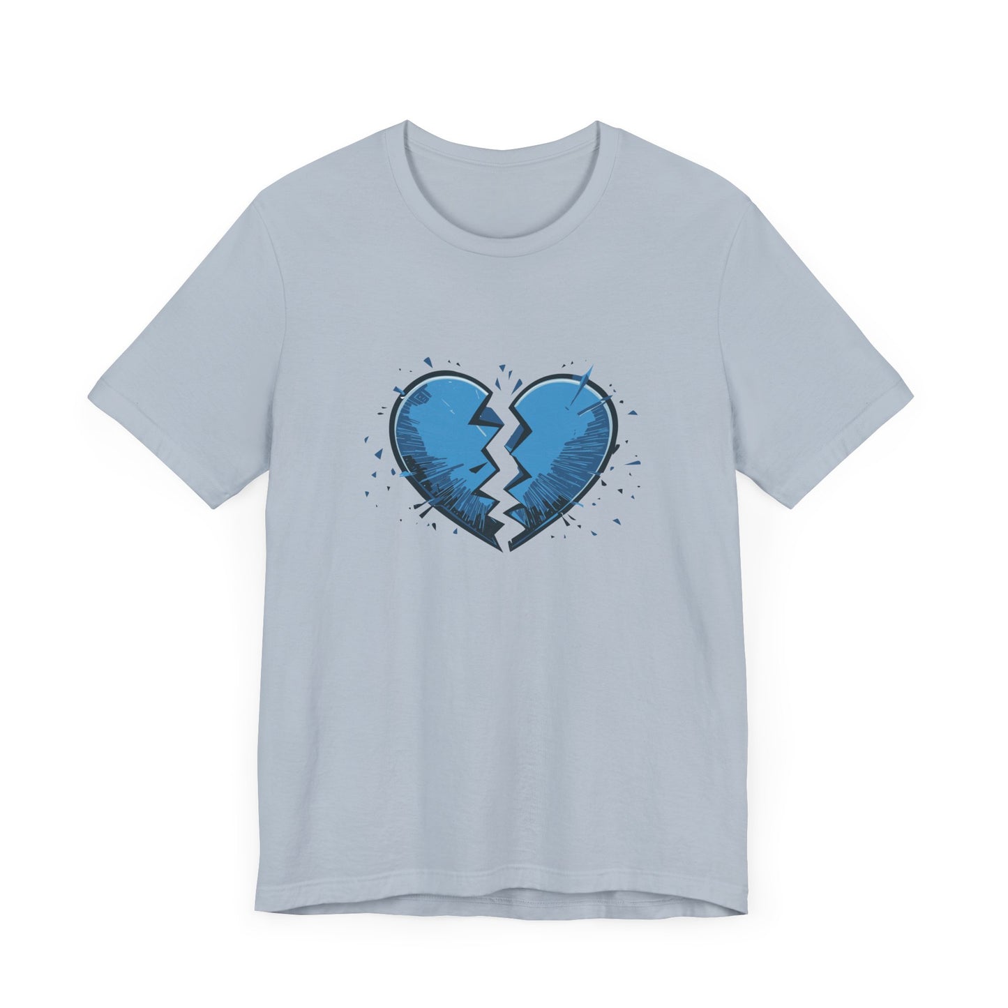 Broken Blue Heart Unisex Jersey Short Sleeve Tee