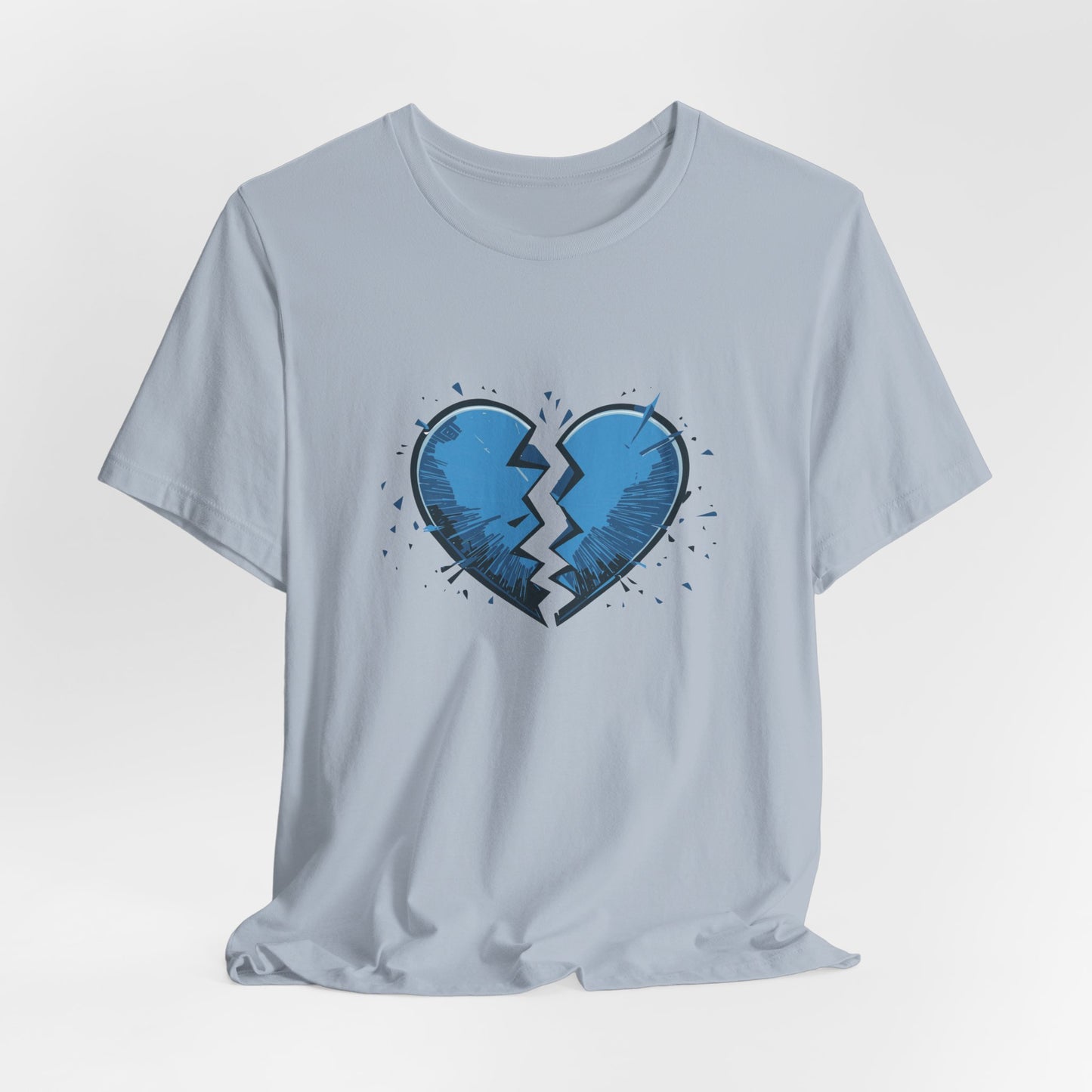 Broken Blue Heart Unisex Jersey Short Sleeve Tee